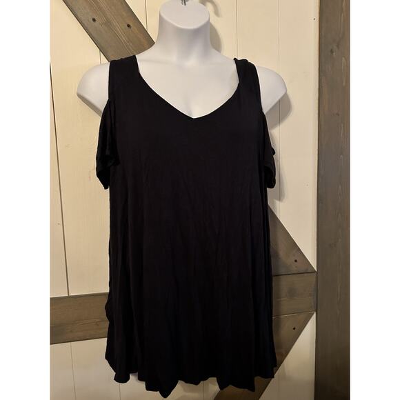 Women's Lane Bryant Navy Cold Shoulder Top Size 22/24 - Picture 1 of 6